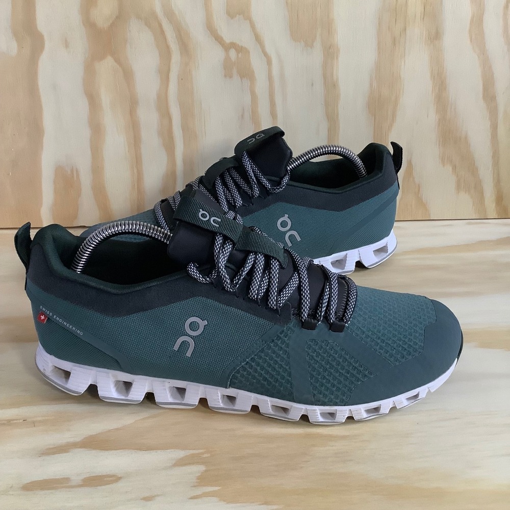 On Running Cloud Sneakers Mens 10 Teal Charcoal Swiss Engineering Running Shoes - Picture 4 of 10